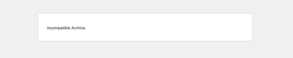 “Incompatible Archive” Error in WordPress 6.4.3